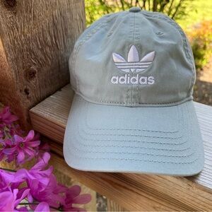 Adidas Palest Teal Logo Cotton Adjustable Strap Baseball Cap Adult One Size